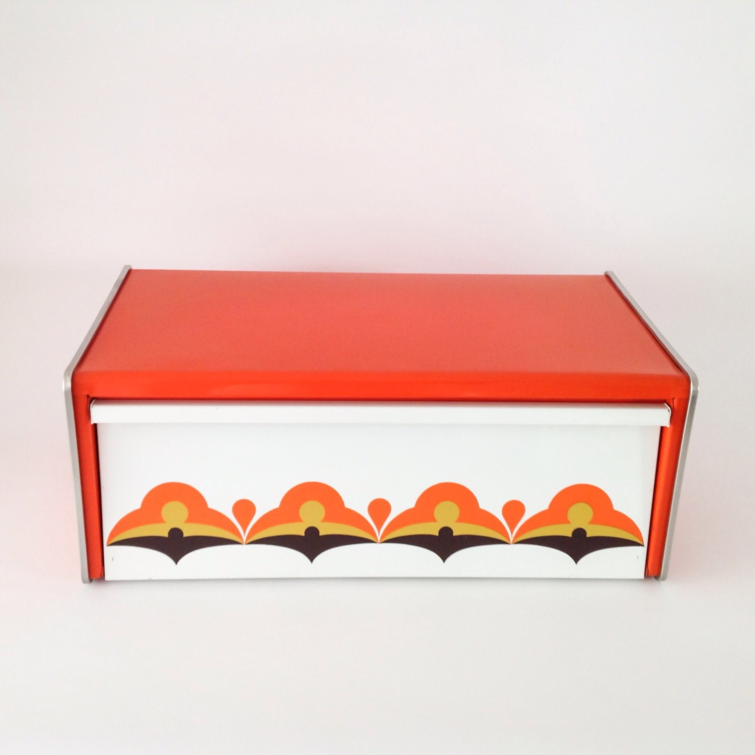 Vintage 70’s Bread Box/Bin Brabantia “Juliette” Retro Orange. Haute Juice