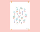 A4 or A3 poster / "Pastel plants"