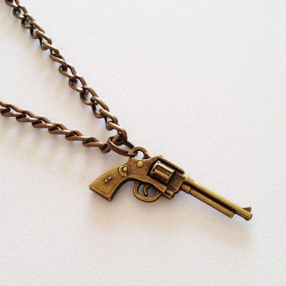 GUN Necklace Weapon Pendant Charm Chain Necklace by ZHUaccessories