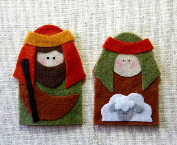 No-Sew Nativity Finger Puppets by Twipsie on Etsy