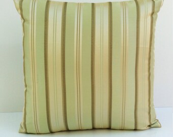 Baby Green Pillow, Throw Pillow Cover, Decorative Pillow Cover, Cushion Cover, Pillowcase, Accent Pillow, Toss Pillow, Silk Blend, Stripes