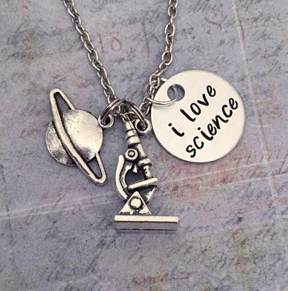 Items similar to I Love Science Necklace Science Jewelry Chemistry