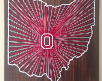 String art Ohio State University state sign
