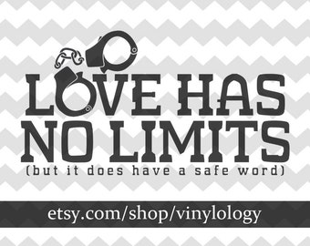 Fifty Shades of Grey Vinyl Car Decal, Love Has No Limits Car Window Sticker, 50 Shades of Grey Vinyl, BDSM, Laters Baby Sticker, Handcuffs