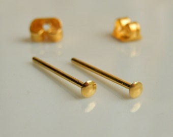 Tiny Gold Stud Earrings - Circle stud earrings - Tiny Round Stud Earrings