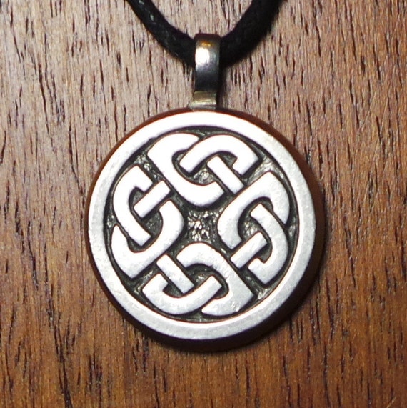 Celtic Knot Necklace Shield Knot Pendant Four Corners Knot