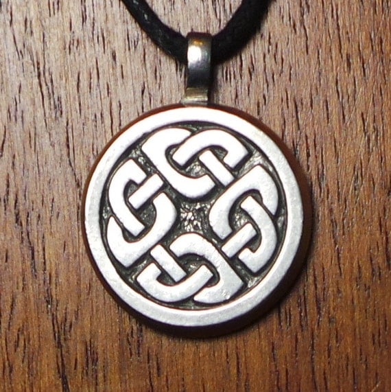 Celtic Knot Necklace Shield Knot Pendant Four Corners Knot