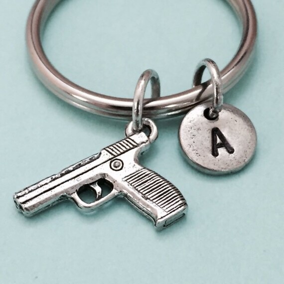Gun keychain gun charm weapon keychain personalized