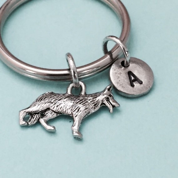German shepherd keychain german shepherd charm animal