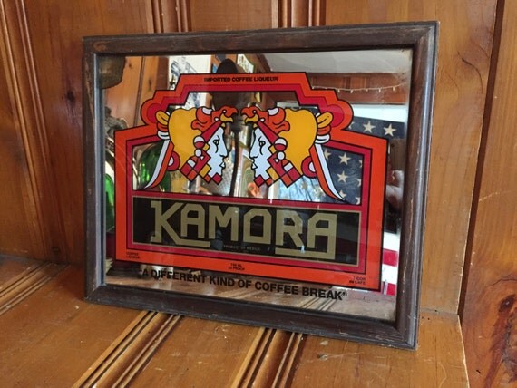 Kamora Coffee Liqueur Vintage Bar Mirror Vintage Alcohol