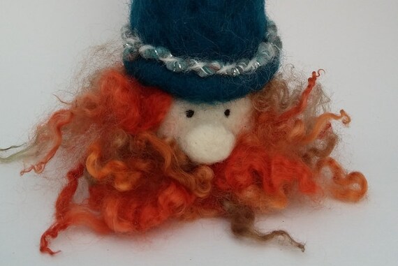 Items Similar To Gnome Blue Red Orange Wool Sculpture Handmade Wizard Harry Potter Fiber