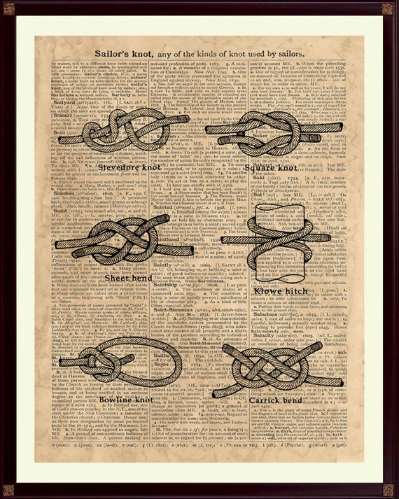 Sailors knot Print Nautical art Sailor's Knot by DicosArt on Etsy