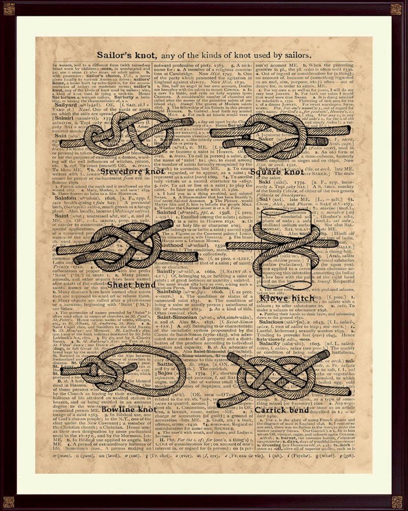 Sailors knot Print Nautical art Sailor's Knot by DicosArt on Etsy