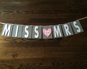 Miss to mrs banner | Etsy