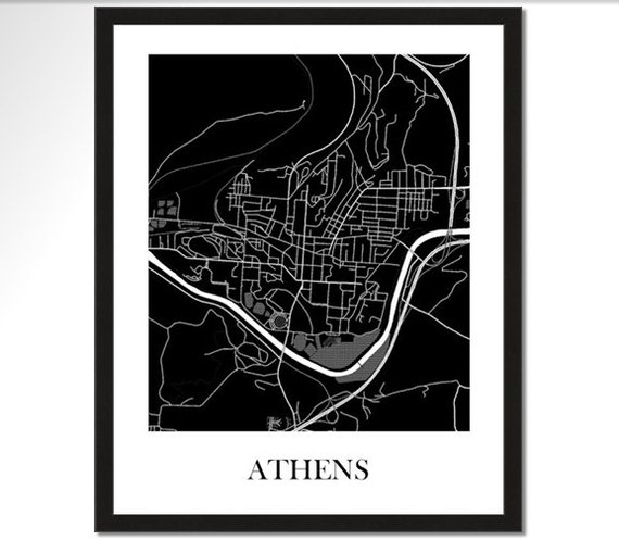 16x20 Athens Ohio Map Poster City by AthensOhioPosters on Etsy