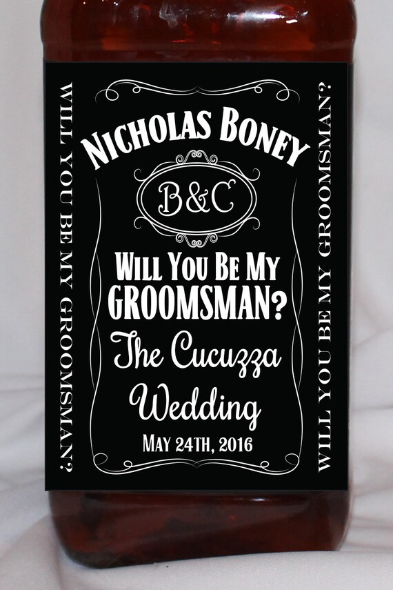 Will You Be My Groomsman Bottle Label Jack by BCDesignsLLC on Etsy
