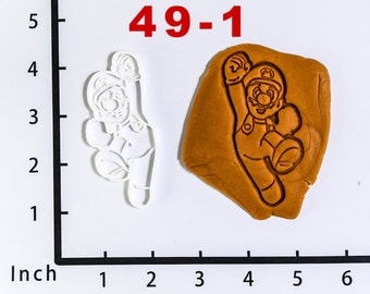 Mario Cookie Cutter Mario birthday Mario party Mario Baby Mario Fabric Mario Shoe Mario Shirt 3D Print 49-1