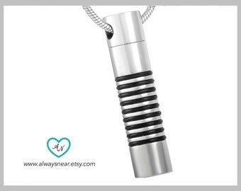 Cylinder vial necklace, Secret stash pendant, vial pendant, canister pendant, vial cremation necklace, capsule pendant, cremation pendant
