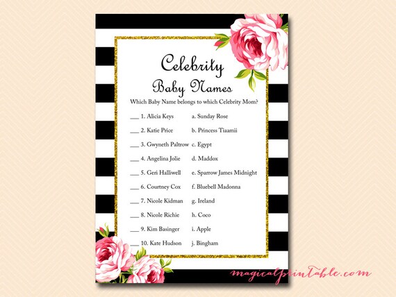 Celebrity Baby Names Celebrity Mom Gold Glitter Shabby Chic