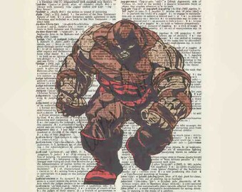 Marvel Comics Juggernaut on dictionary page print