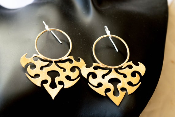 large tribal hoop earrings
