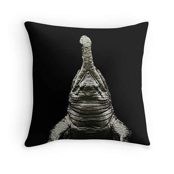 black crocodile pillow