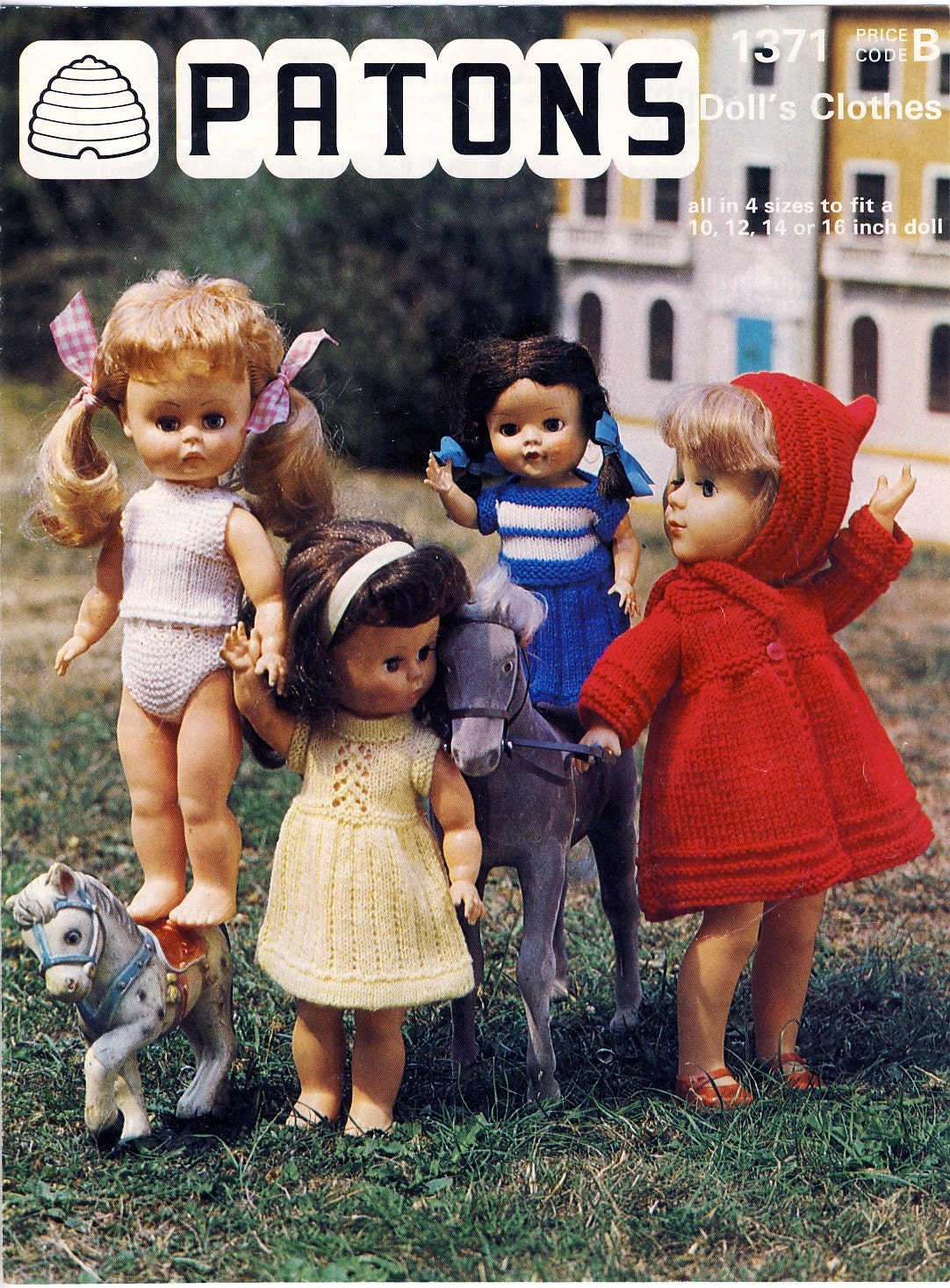 ORIGINAL Patons 1371 Knitting Pattern DOLLS CLOTHES for 10