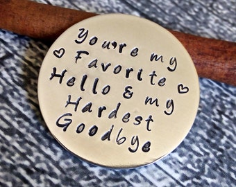 Hand Stamped Wallet Insert,Wallet Coin,Military Gift,Deployment Gift,Deployment Coin,Police Coin,Army,Navy,Air Force,Marines,Officer Gift