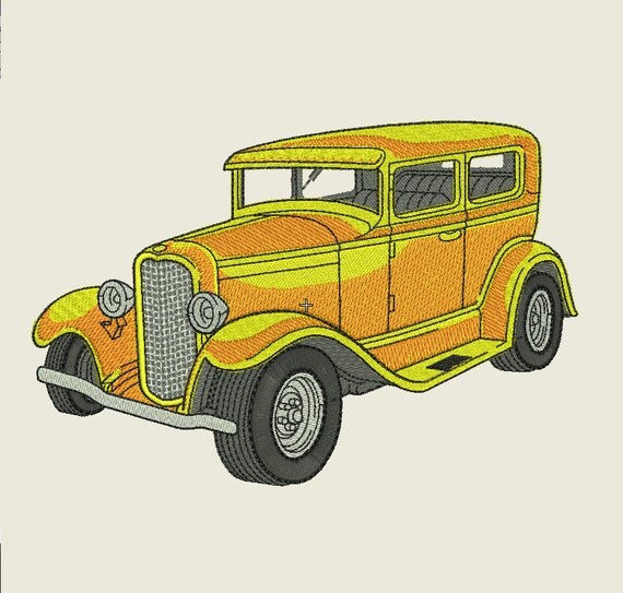 Classic Car Embroidery Design by Sx3Embroidery on Etsy