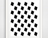 Geometric Wall Print, Squares Pattern, Black White Decor, Black Wall Print, Geometric Decor, Minimal Artwork, INSTANT DOWNLOAD