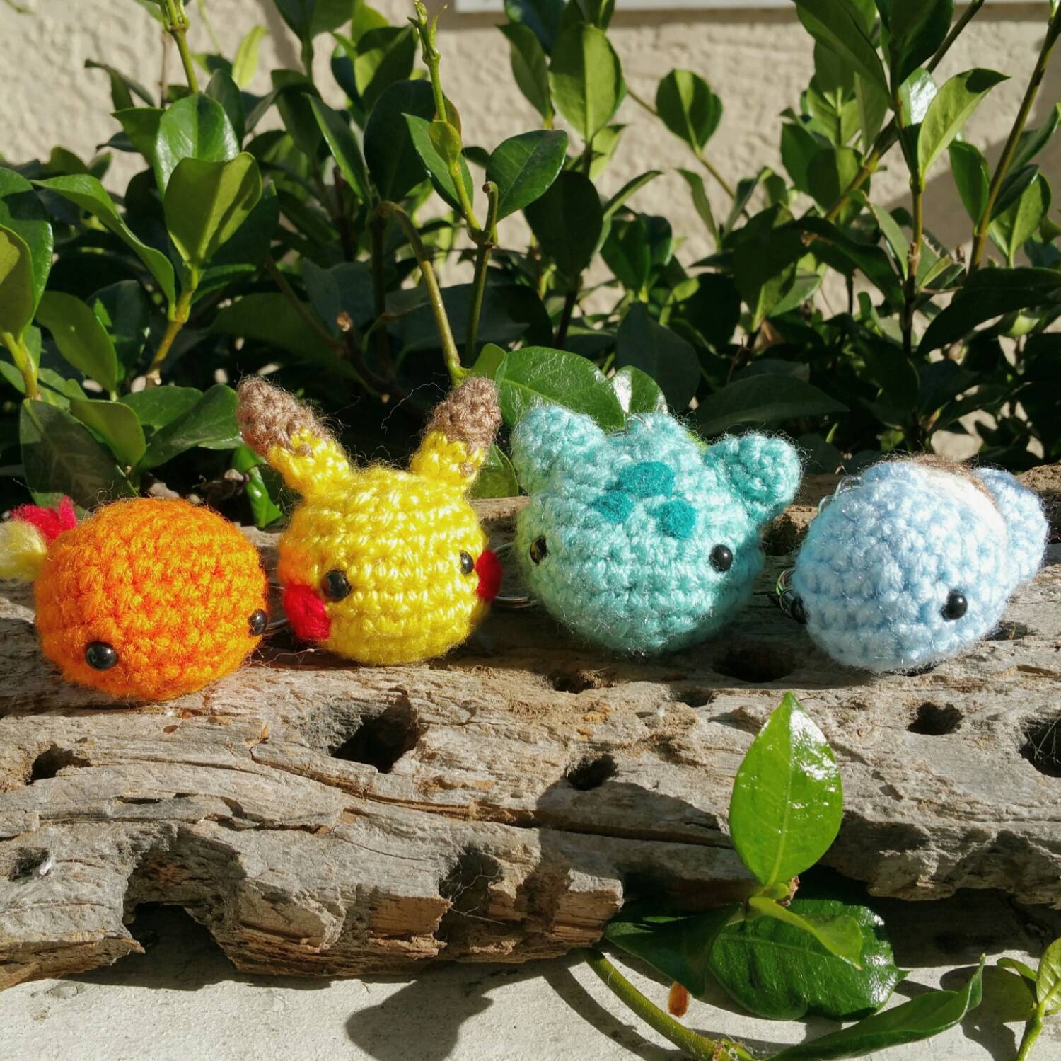 Pikachu Amigurumi Charm Pokemon Keychain by PocketFullofCharms
