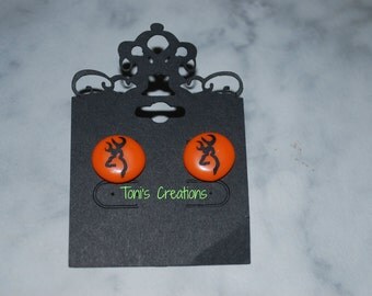 Browning Deer inspired Perler Bead Earrings, biggie bead earrings, #pb201