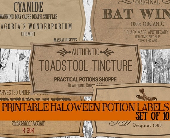 DIY Halloween Potion Label Printables