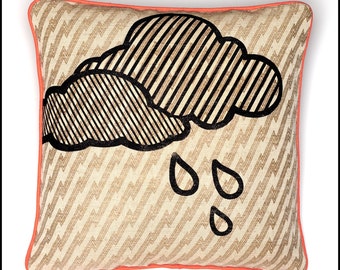 Rain Cloud Throw Pillow Casing on Designer Fabric