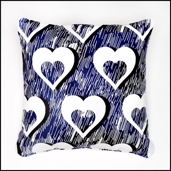 White Hearts Throw Pillow Cover Large 20x20