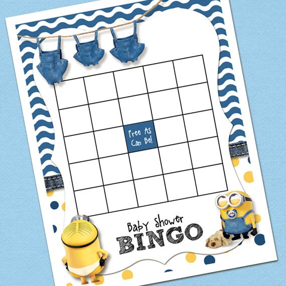 Minion Baby Shower Bingo Template
