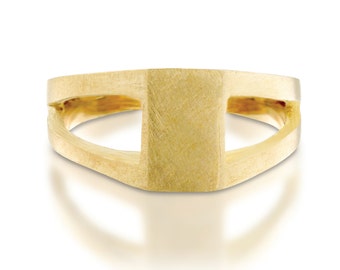 Monogram Signet Ring, Square Gold Ring, Modern Ring, Geometric Gold Ring, Statement Ring Gold, Personalized Engraved Ring, Seal Ring