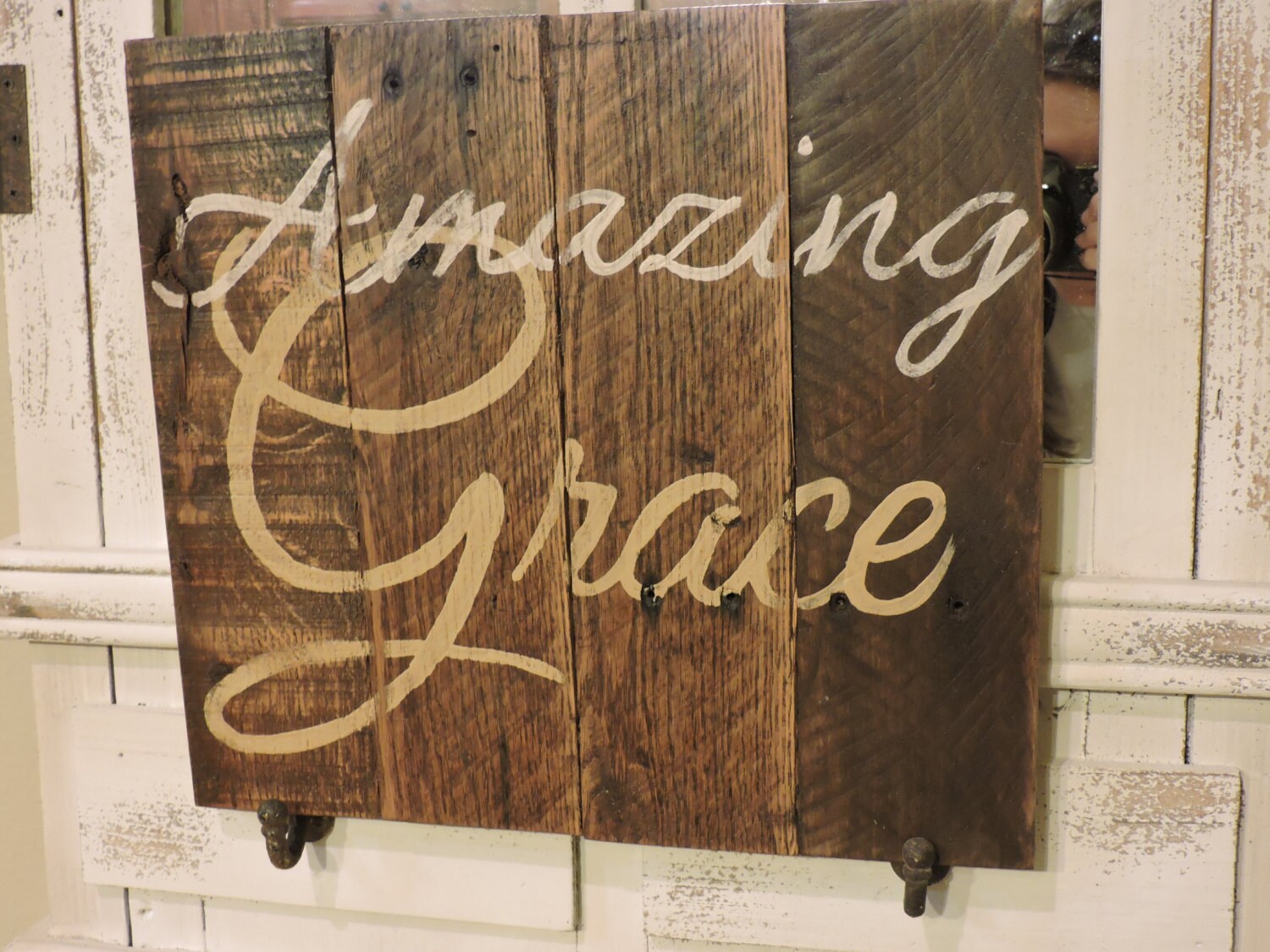 Amazing Grace. Distressed Rustic Wood Pallet Sign. by ginsden0911