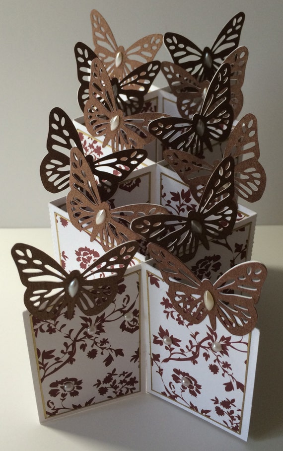 Download Butterfly themed Cascade Card SVG and SCAL format cutting