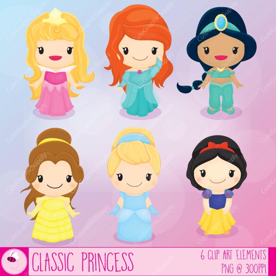 Princess Digital Clipart Classic Princess inspired by Disney
