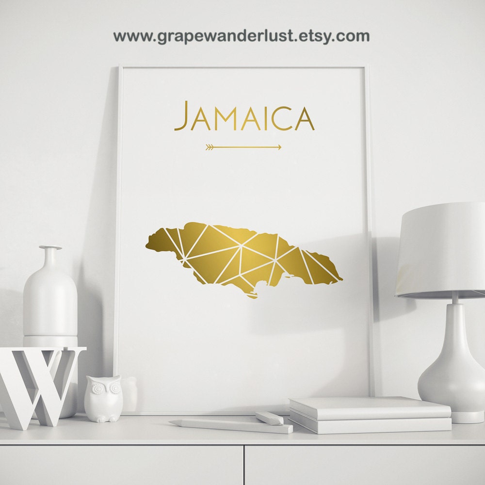 Jamaica art Jamaica map Jamaica poster Jamaica wall art