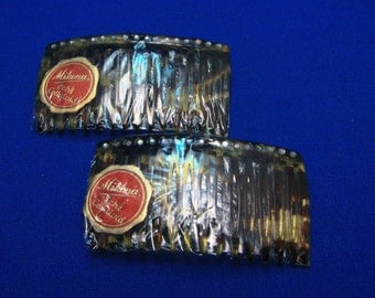 Vintage 2 Celluloid Faux Tortioise Shell Hair Combs in Original Package Mikona Echt Celluloid