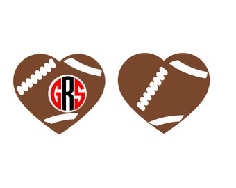 Football Heart SVG, Studio 3, DXF, EPS and pdf Cutting Files for Electronic Cutting Machines