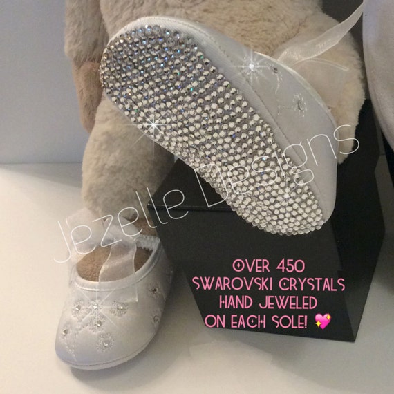 Swarovski Crystal Christening Shoes Set 1000 Crystals