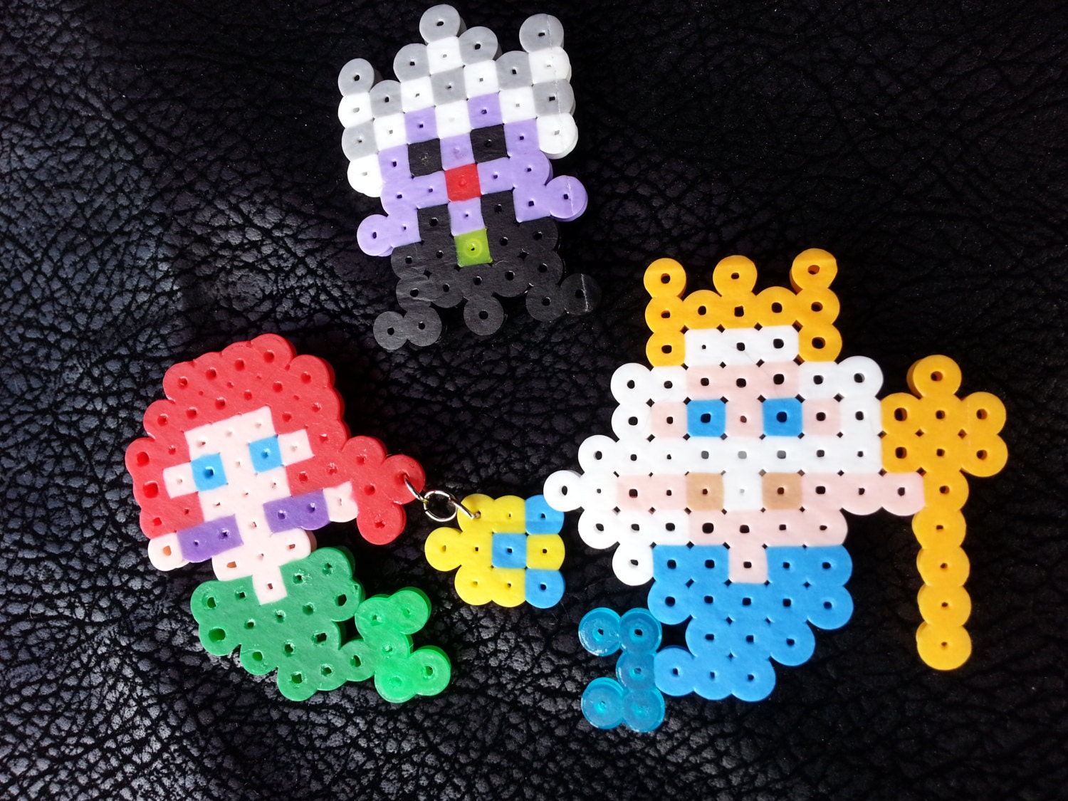 Handmade Little Mermaid perler bead Chibis / Lanyard Hook