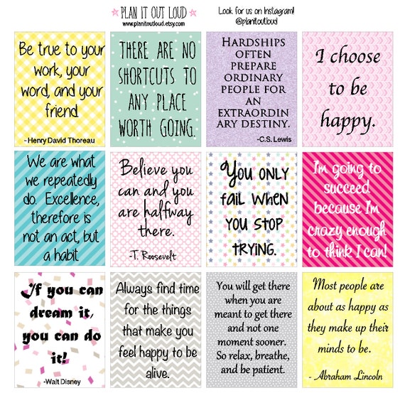 Full box Inspirational quotes background stickers planner