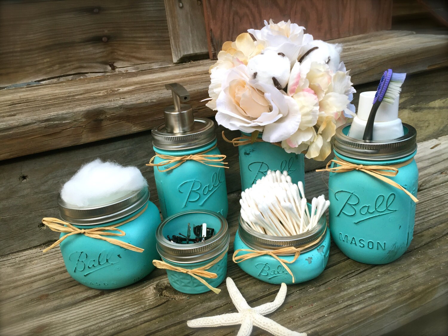Mother's Day gift set for Mom Mason Jars Bathroom Set