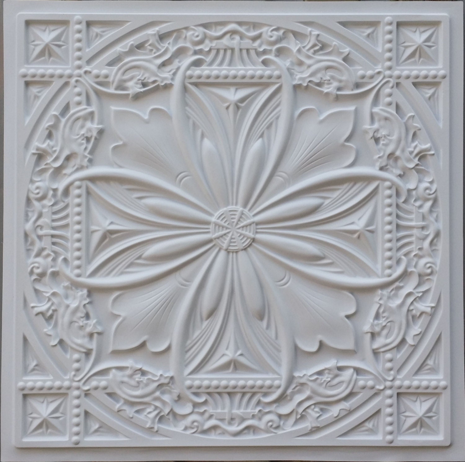 PL10 faux painting ceiling tiles white matt 3D embossed