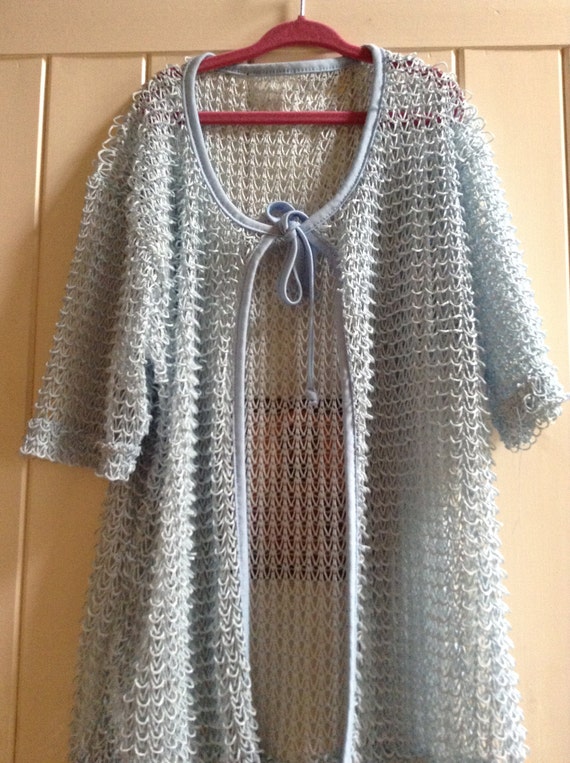 VINTAGE BABY BLUE Bed jacket evening cardigan. Very pretty