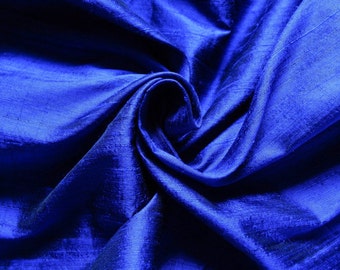 Pure Silk Fabric, Pure Dupioni Silk Fabric, Silk Fabric, Indian Silk Fabric, Blue Silk Fabric